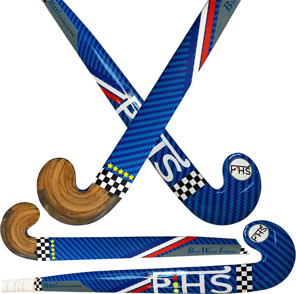 Blue Wooden Indoor Hockey Sticks